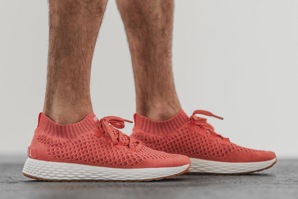 Nobull Knit Runner Men's Running Shoes Coral | Australia (FZ3096)